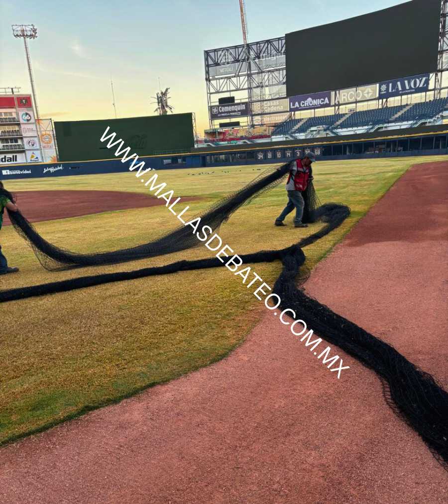 Campo escolar con malla perimetral de seguridad